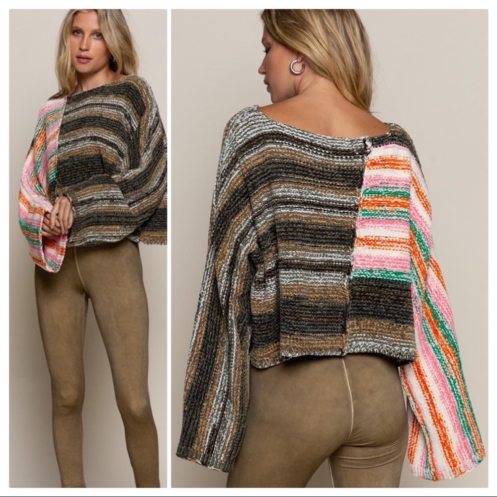 POL Rainbow Forest Sunshine Poncho Top - Picture 5 of 10